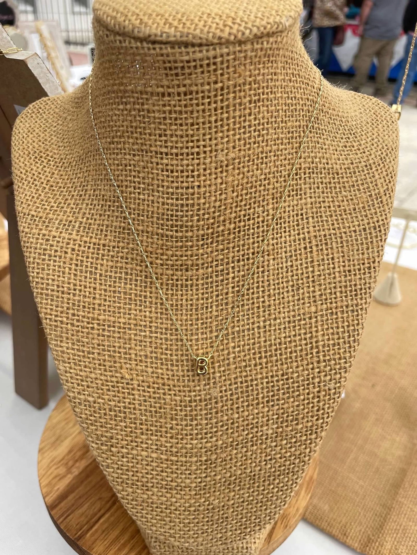 Small Bubble Initial Necklace