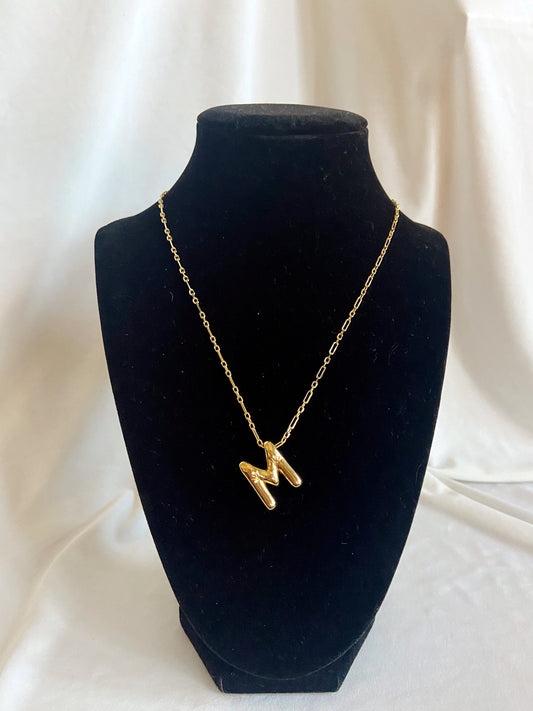 Large Bubble Initial Necklace